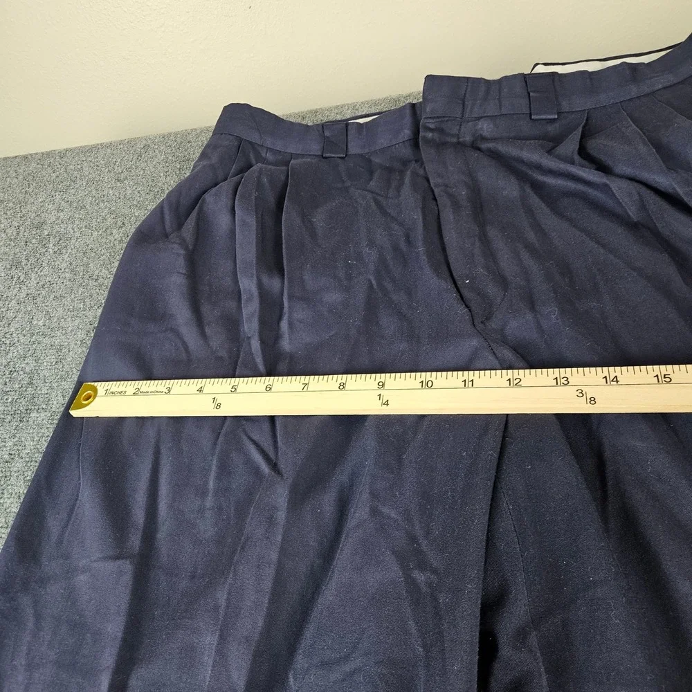 Allyn Saint George Mens 40 Navy Blue Pleated Cuffed Dress‎ Pants Made in USA